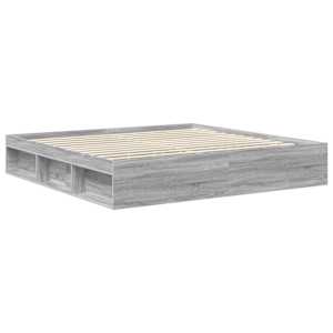 Rám postele Šedá Sonoma 200 x 200 cm Masivní borové dřevo - obrázek 5