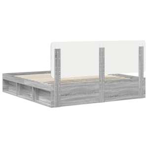 Rám postele Šedá Sonoma 200 x 200 cm Masivní borové dřevo - obrázek 9