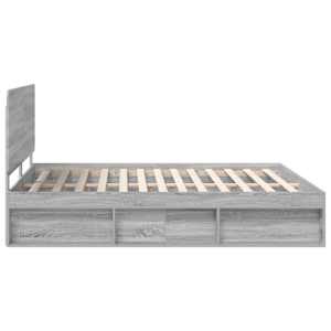 Rám postele Šedá Sonoma 200 x 200 cm Masivní borové dřevo - obrázek 8