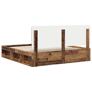 Rám postele Staré dřevo 200 x 200 cm Masivní borové dřevo - obrázek 9