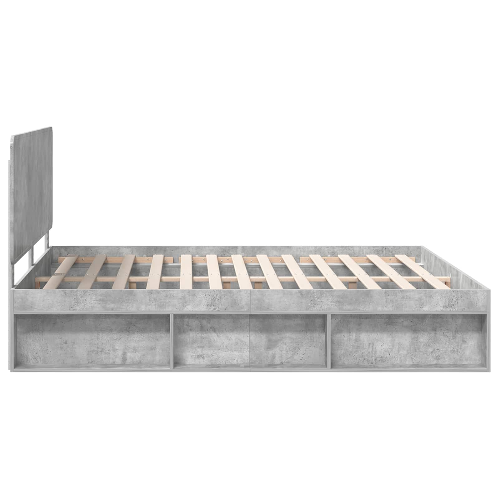 Bedframe met hoofdeinde Beton 180 x 200 cm Massief grenenhout image 8