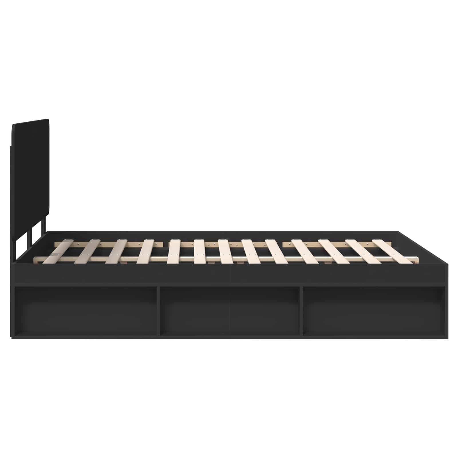 Sengestamme med hodegjerde Svart 160 x 200 cm Massiv furu - Bilde 8