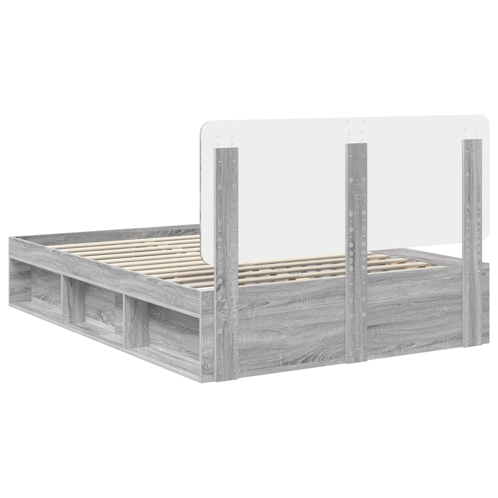 Sengestamme med hodegjerde Grå Sonoma 160 x 200 cm Massiv furu - Bilde 9
