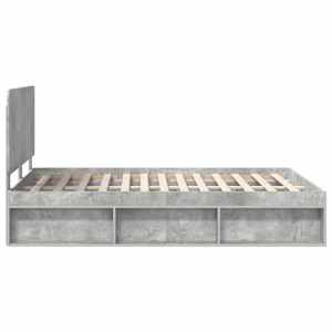 Rám postele Betonově šedá 150 x 200 cm Masivní borové dřevo - obrázek 8