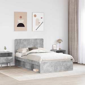 Rám postele s čelo Beton 120 x 200 cm Masivní borové dřevo - obrázek 3