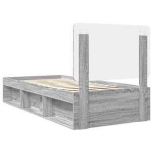 Rám postele s čelo Šedá Sonoma 75 x 190 cm Masivní borové dřevo - obrázek 9