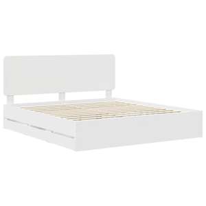Rám postele se zásuvkou Bílá 200 x 200 cm Inženýrské dřevo - obrázek 4