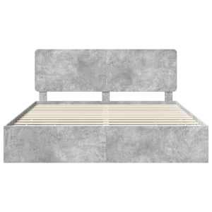 Rám postele s čelo Betonově šedá 200 x 200 cm Inženýrské dřevo - obrázek 8