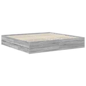 Rám postele s čelo Šedá Sonoma 200 x 200 cm Inženýrské dřevo - obrázek 6