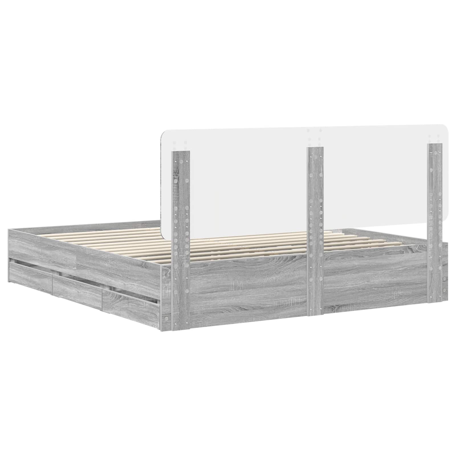 Voodi raam sahtliga peaga Hall Sonoma 200 x 200 cm Inseneripuit 102 Kõik vajalik sinu aeda ja koju! Voodi raam sahtliga peaga Hall Sonoma 200 x 200 cm Inseneripuit - Image 10