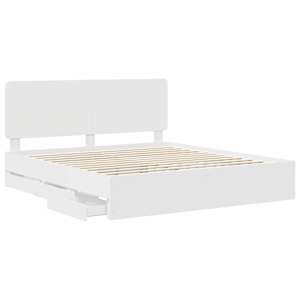 Rám postele se zásuvkou Bílá 180 x 200 cm Inženýrské dřevo - obrázek 5
