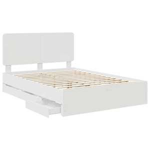 Rám postele se zásuvkou Bílá 150 x 200 cm Inženýrské dřevo - obrázek 5