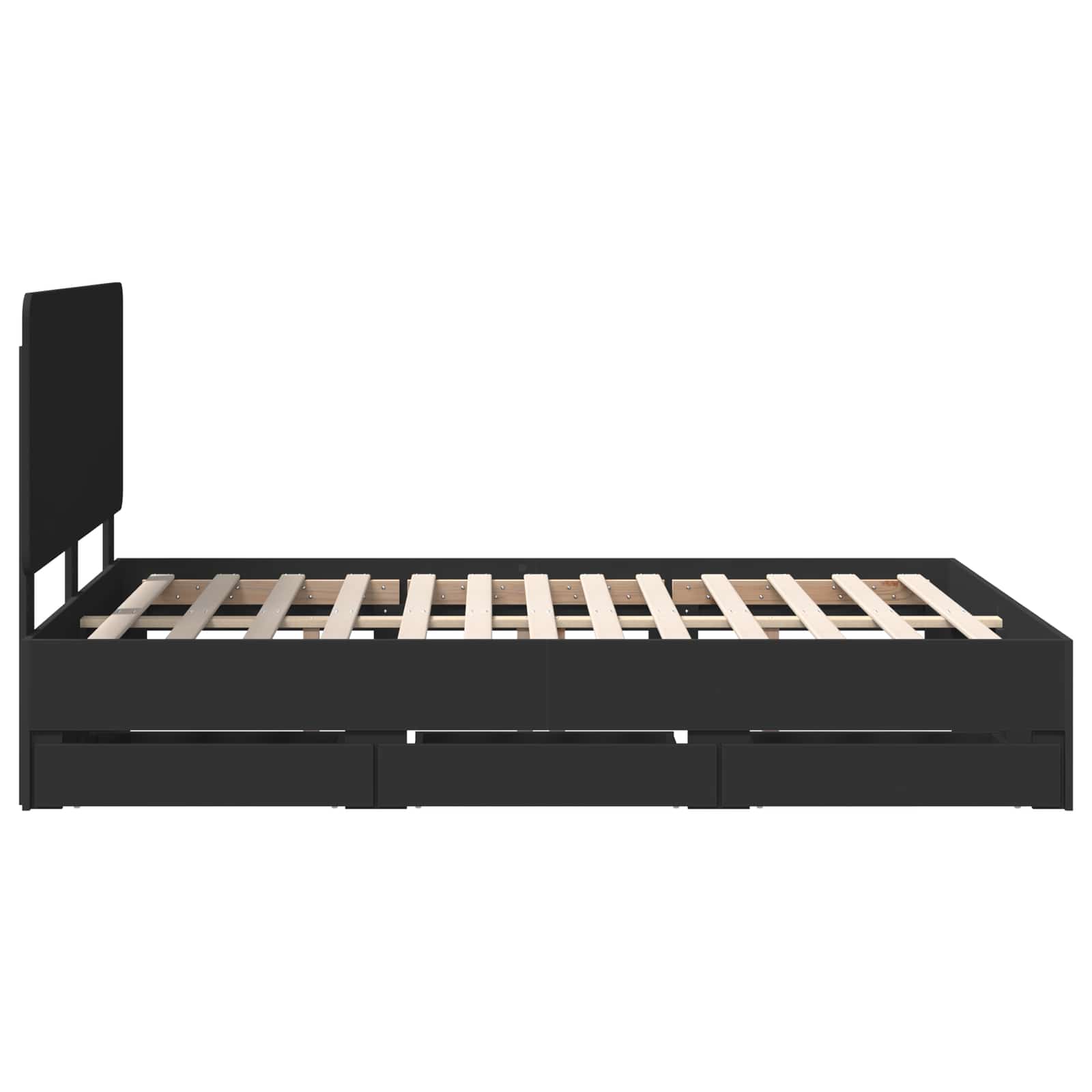 Voodi raam sahtliga peaga Must 150 x 200 cm Inseneripuit 55 Kõik vajalik sinu aeda ja koju! Voodi raam sahtliga peaga Must 150 x 200 cm Inseneripuit - Image 9