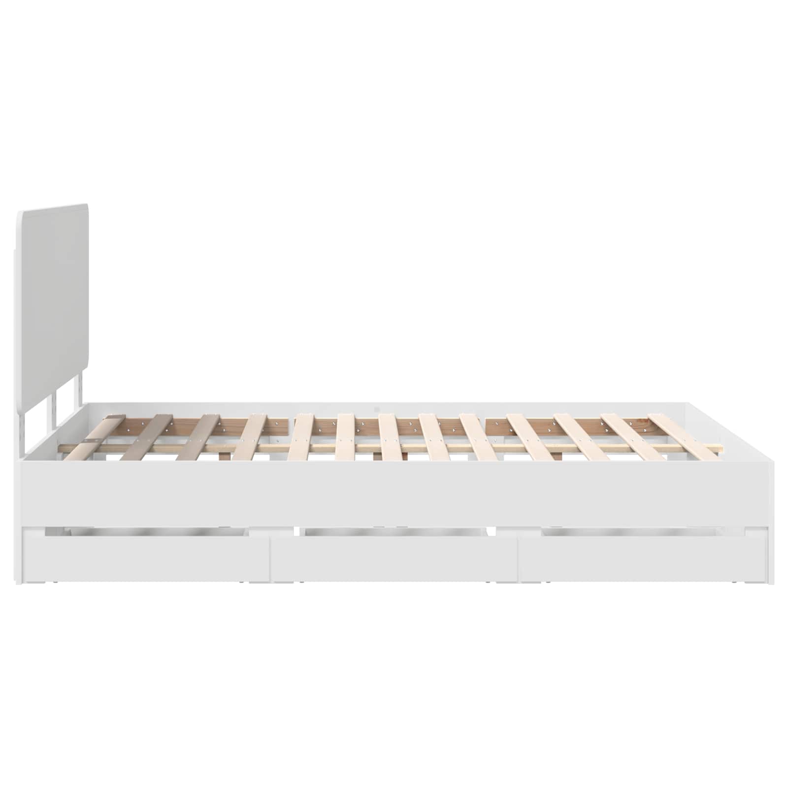 Voodi raam sahtliga peaga Valge 140 x 200 cm Inseneripuit 101 Kõik vajalik sinu aeda ja koju! Voodi raam sahtliga peaga Valge 140 x 200 cm Inseneripuit - Image 9