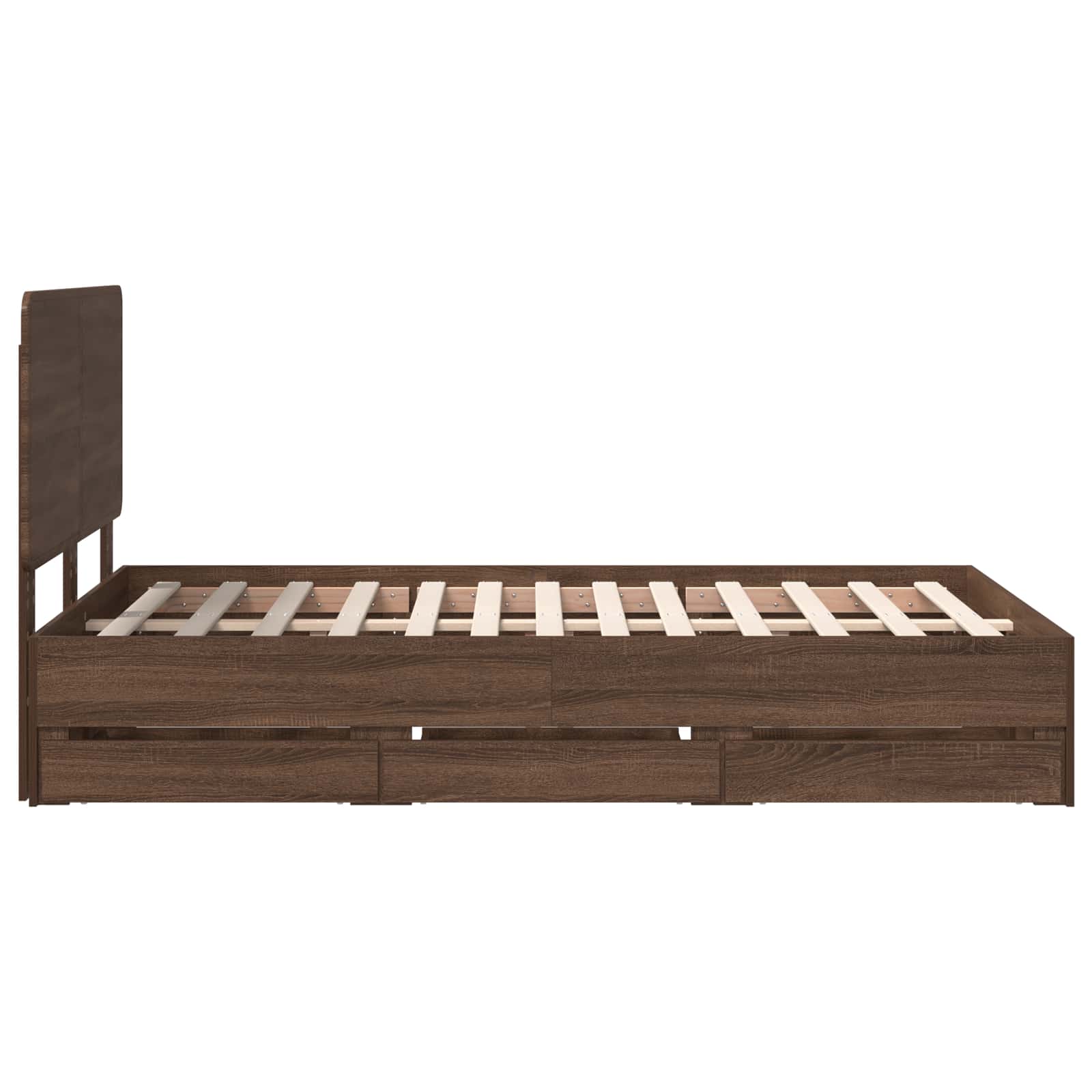 Gultas rāmis Brūns ozols 135 x 190 cm Inženieru koks