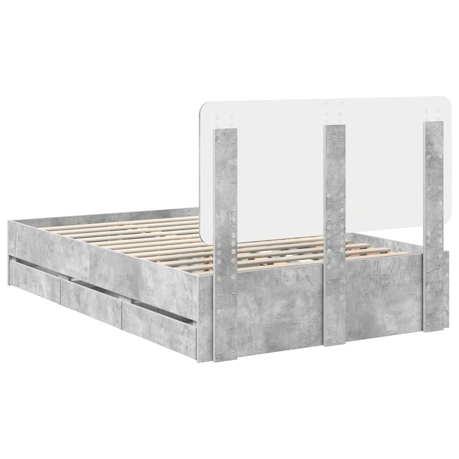 Voodi raam sahtliga peaga Betoonhall 120 x 190 cm Inseneripuit 102 Kõik vajalik sinu aeda ja koju! Voodi raam sahtliga peaga Betoonhall 120 x 190 cm Inseneripuit - Image 10