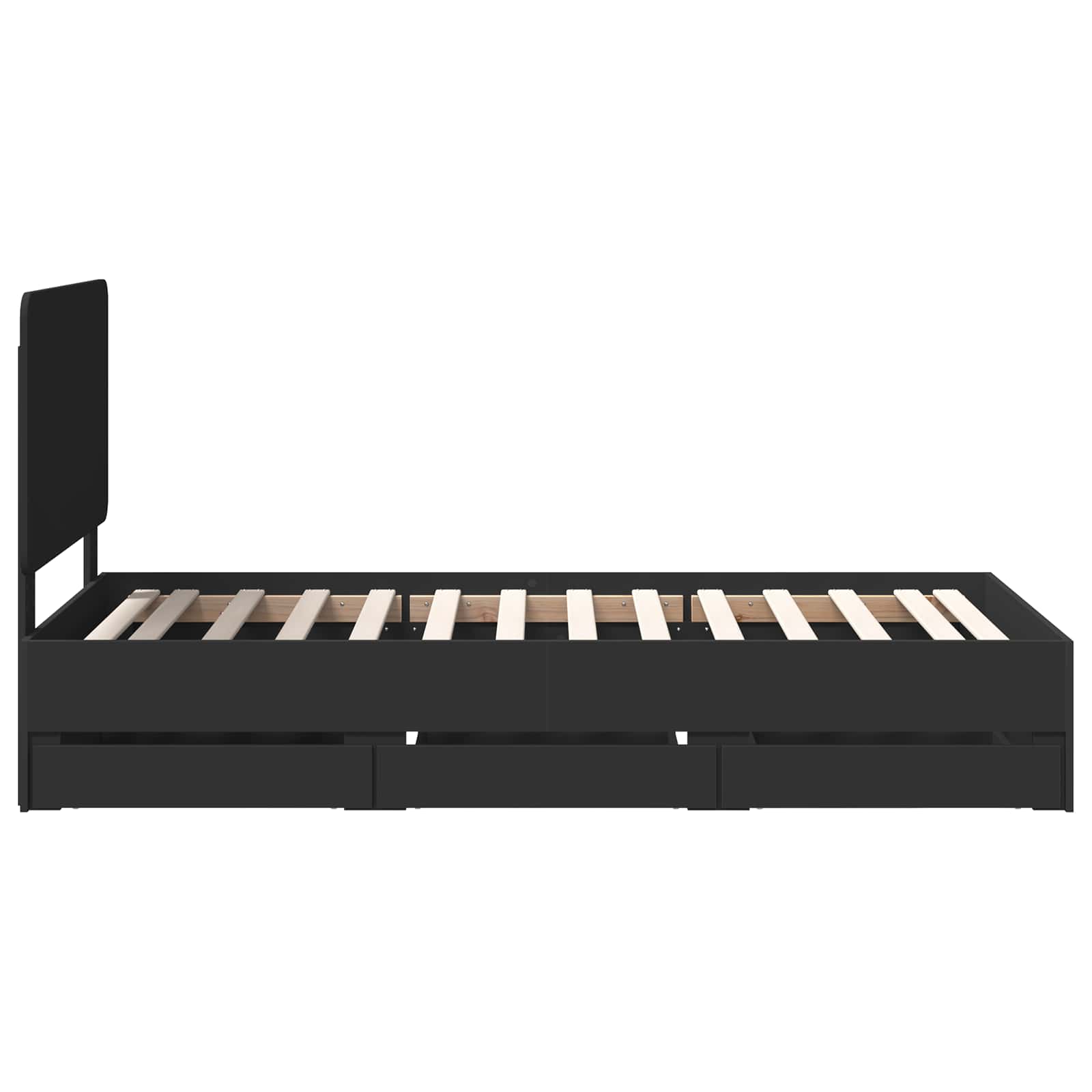 Voodi raam sahtliga peaga Must 100 x 200 cm Inseneripuit 51 Kõik vajalik sinu aeda ja koju! Voodi raam sahtliga peaga Must 100 x 200 cm Inseneripuit - Image 9