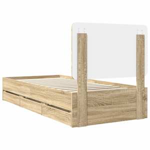 Rám postele s čelo Sonoma dub 100 x 200 cm Inženýrské dřevo - obrázek 10