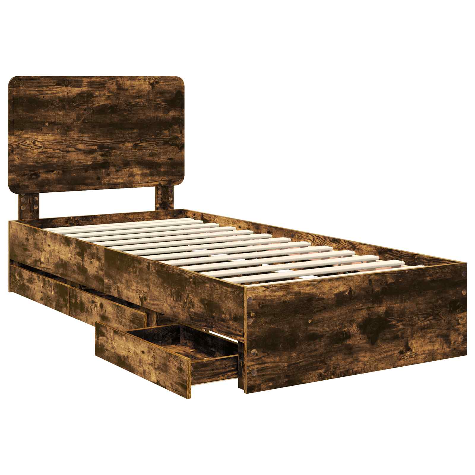 Voodi raam sahtliga Suitsetatud tamm 90 x 200 cm Inseneripuit 74 Kõik vajalik sinu aeda ja koju! Voodi raam sahtliga Suitsetatud tamm 90 x 200 cm Inseneripuit - Image 5