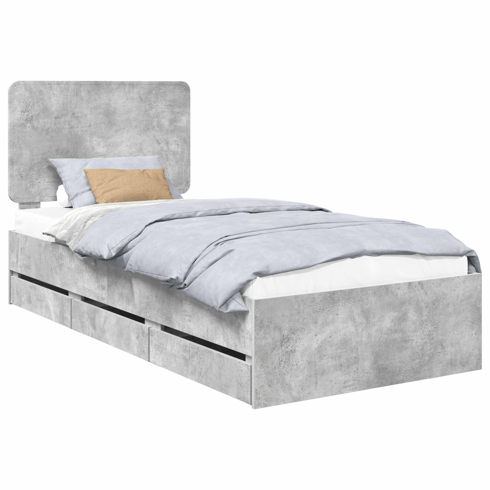 Voodi raam sahtliga peaga Betoonhall 75 x 190 cm Inseneripuit 71 Kõik vajalik sinu aeda ja koju! Voodi raam sahtliga peaga Betoonhall 75 x 190 cm Inseneripuit - Image 2