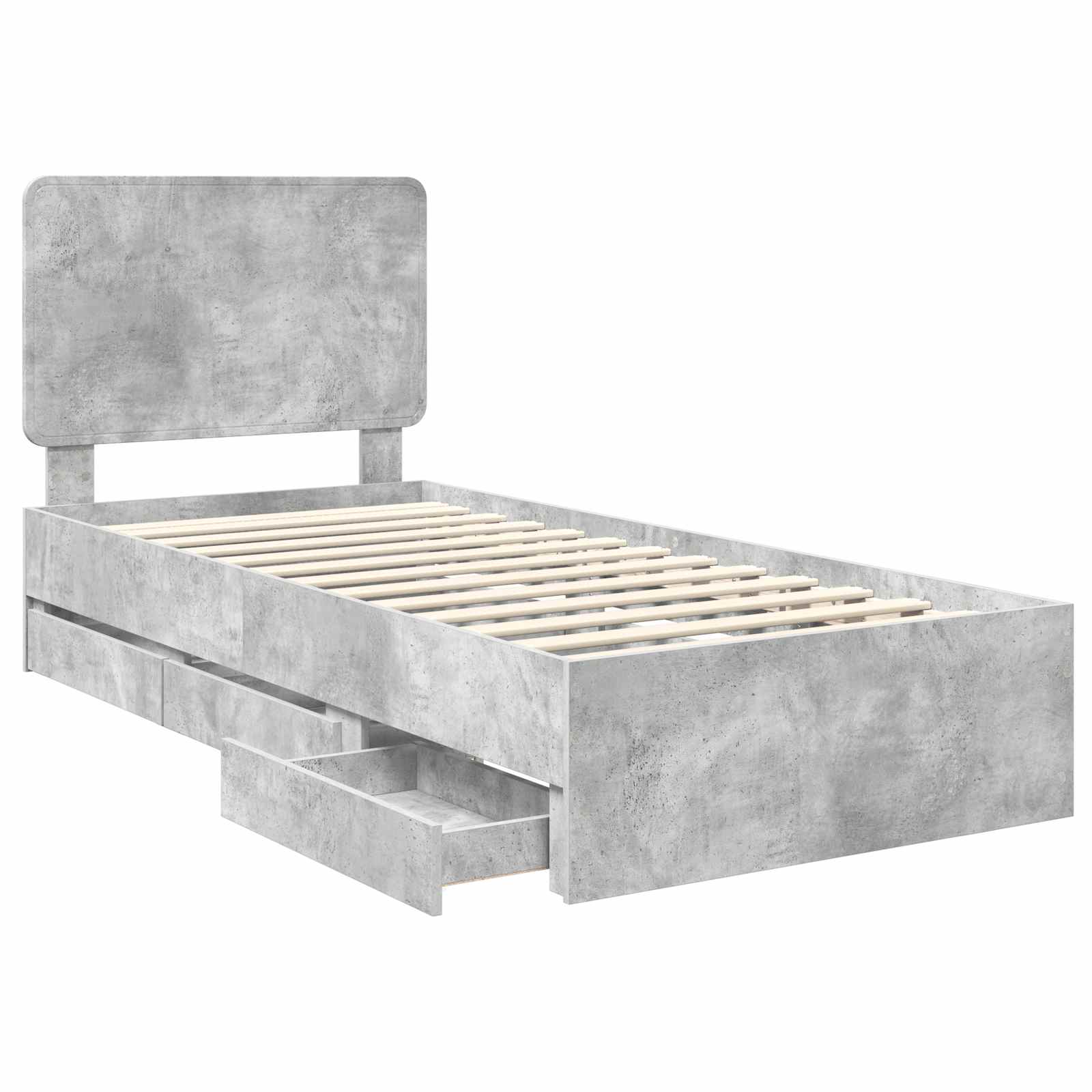 Voodi raam sahtliga peaga Betoonhall 75 x 190 cm Inseneripuit 74 Kõik vajalik sinu aeda ja koju! Voodi raam sahtliga peaga Betoonhall 75 x 190 cm Inseneripuit - Image 5