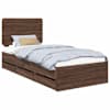 vidaXL Voodi raam sahtliga peaga Pruun tamme 75 x 190 cm Inseneripuit