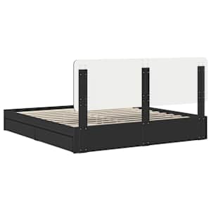 Postel s úložným prostorem Černá 200 x 200 cm kompozitní dřevo - obrázek 10