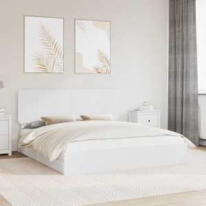 Postel s úložným prostorem Bílá 180 x 200 cm kompozitní dřevo - obrázek 1