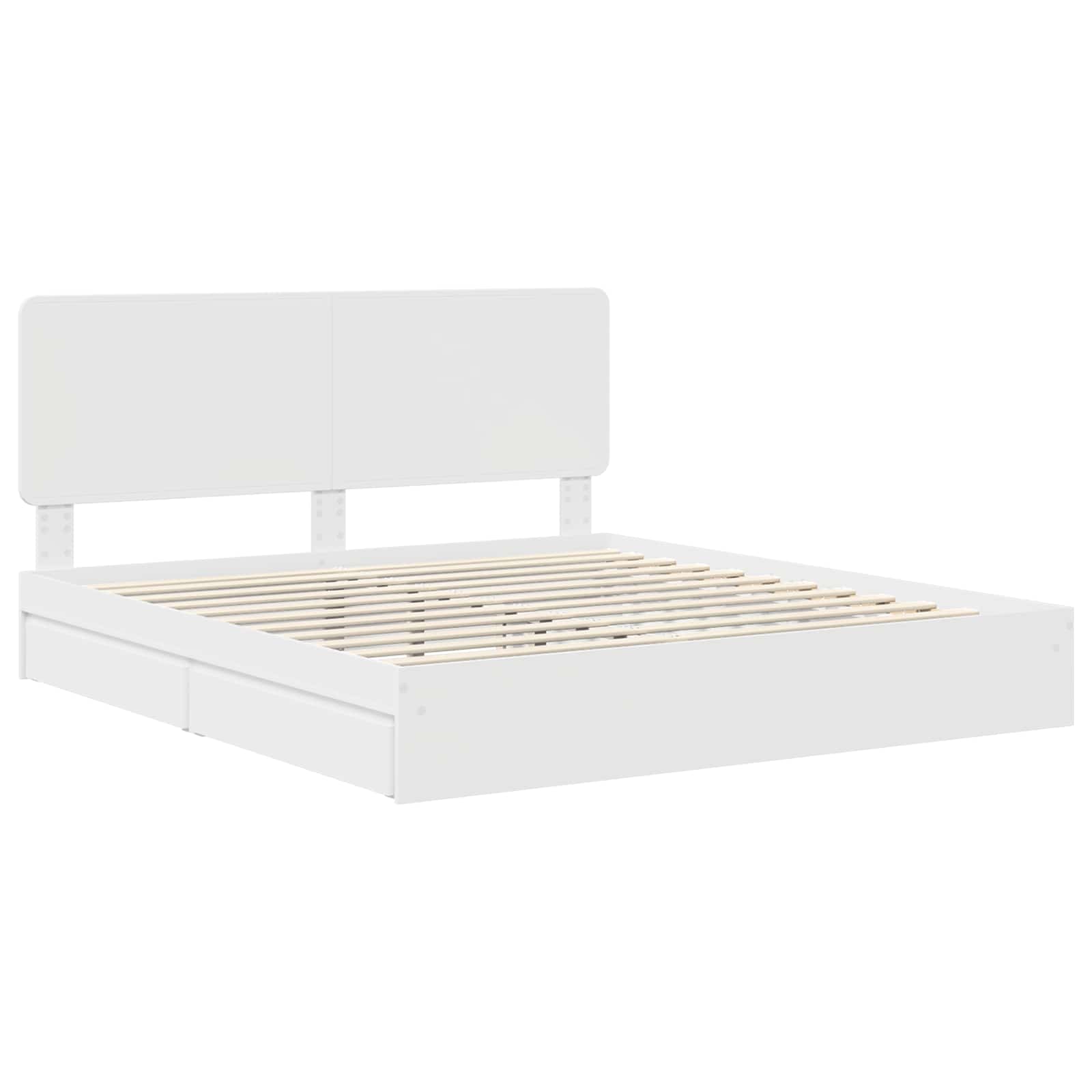 Opslag bed met hoofdeinde Wit 180 x 200 cm Bewerkt hout | luizaXL | Dé meubelwinkel voor elk interieur Opslag bed met hoofdeinde Wit 180 x 200 cm Bewerkt hout - Afbeelding 4