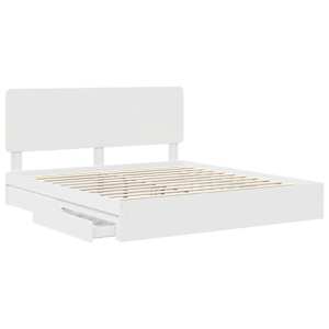 Postel s úložným prostorem Bílá 180 x 200 cm kompozitní dřevo - obrázek 5