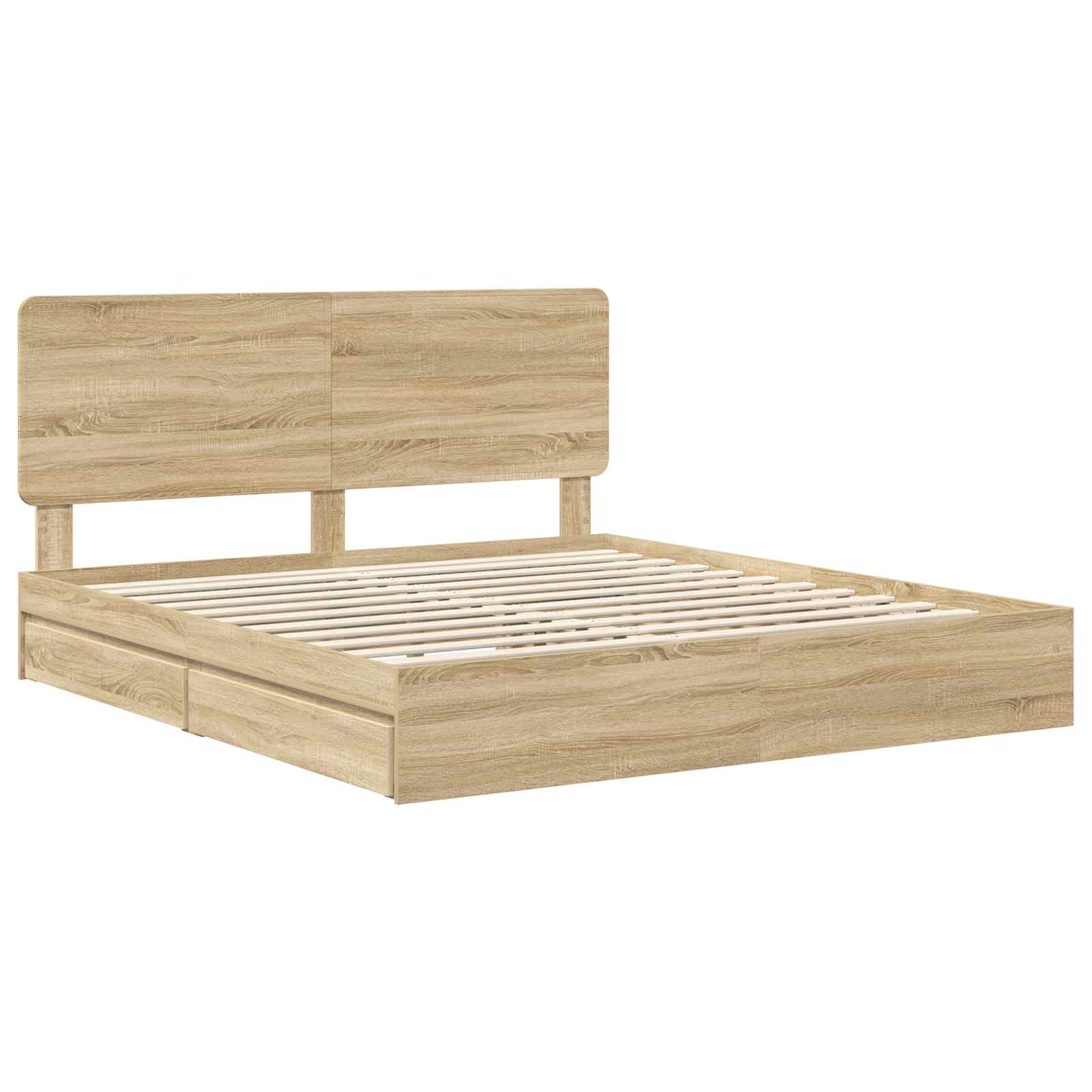 Opslag bed met lade Sonoma Eiken 180 x 200 cm Bewerkt hout | luizaXL | Dé meubelwinkel voor elk interieur Opslag bed met lade Sonoma Eiken 180 x 200 cm Bewerkt hout - Afbeelding 4