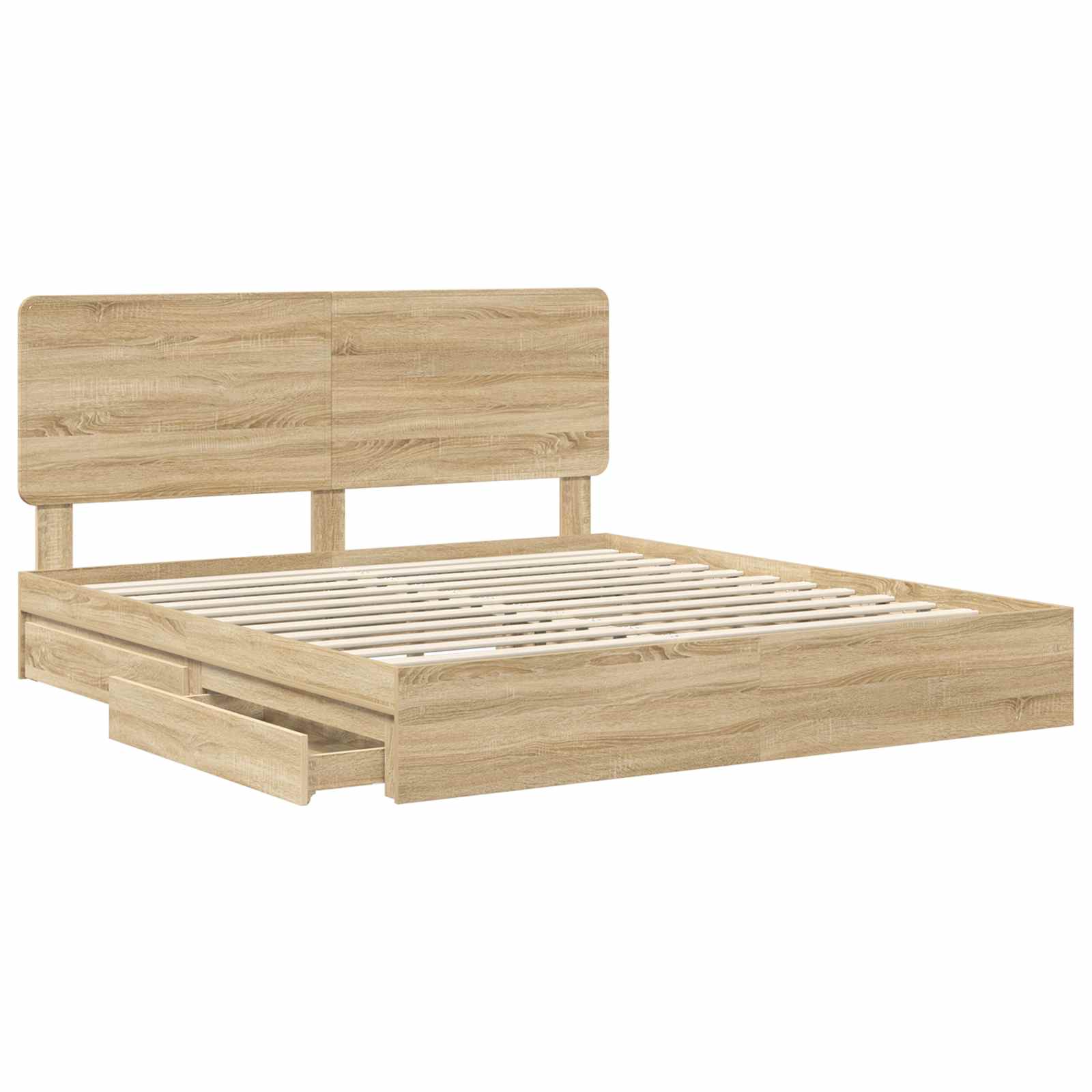 Opslag bed met lade Sonoma Eiken 180 x 200 cm Bewerkt hout | luizaXL | Dé meubelwinkel voor elk interieur Opslag bed met lade Sonoma Eiken 180 x 200 cm Bewerkt hout - Afbeelding 5