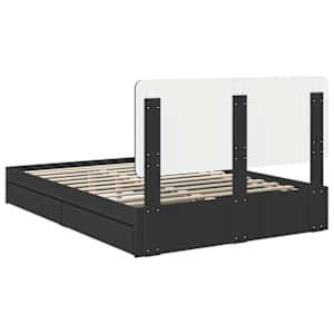 Postel s úložným prostorem Černá 140 x 190 cm kompozitní dřevo - obrázek 10