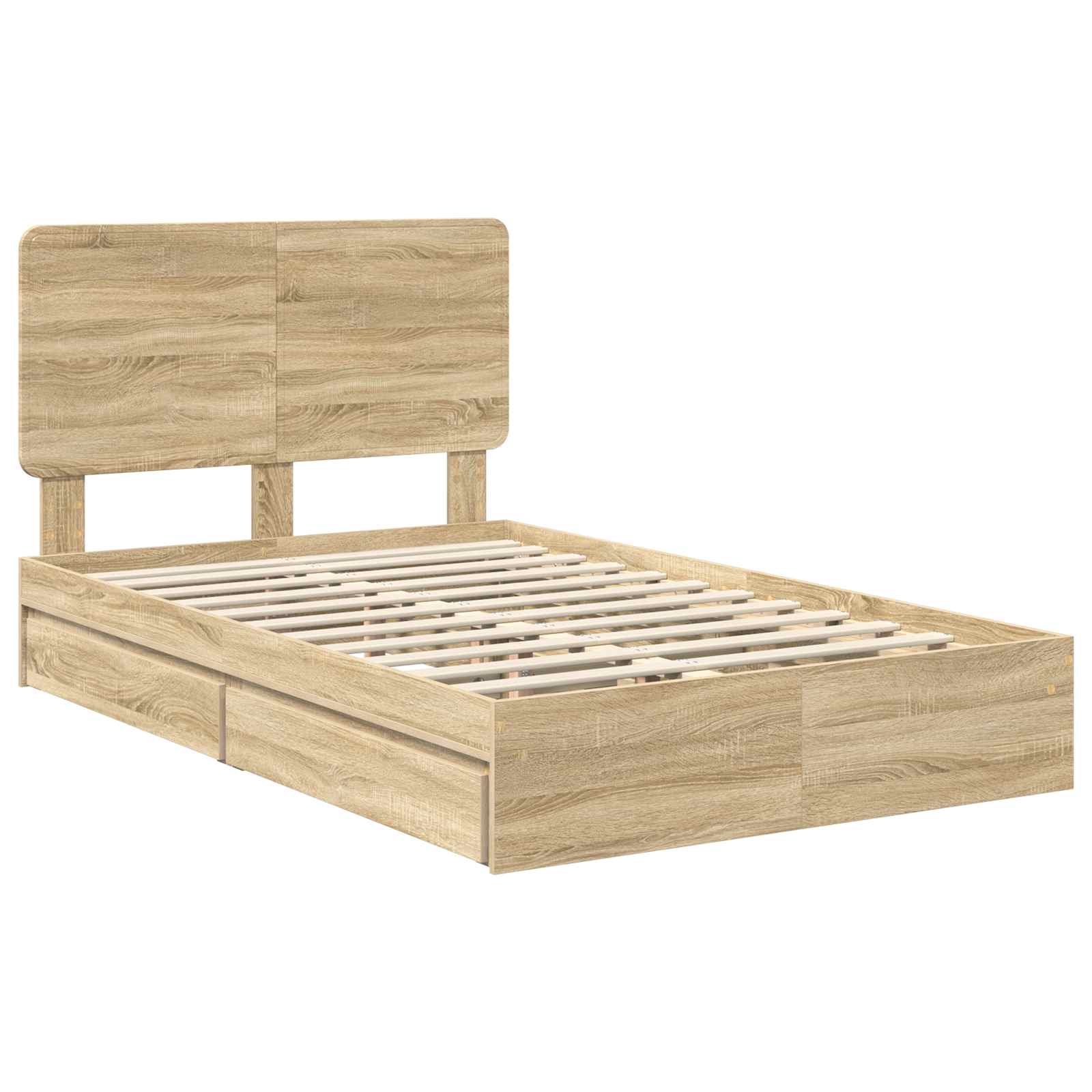 Opslag bed met lade Sonoma Eiken 135 x 190 cm Bewerkt hout | luizaXL | Dé meubelwinkel voor elk interieur Opslag bed met lade Sonoma Eiken 135 x 190 cm Bewerkt hout - Afbeelding 4