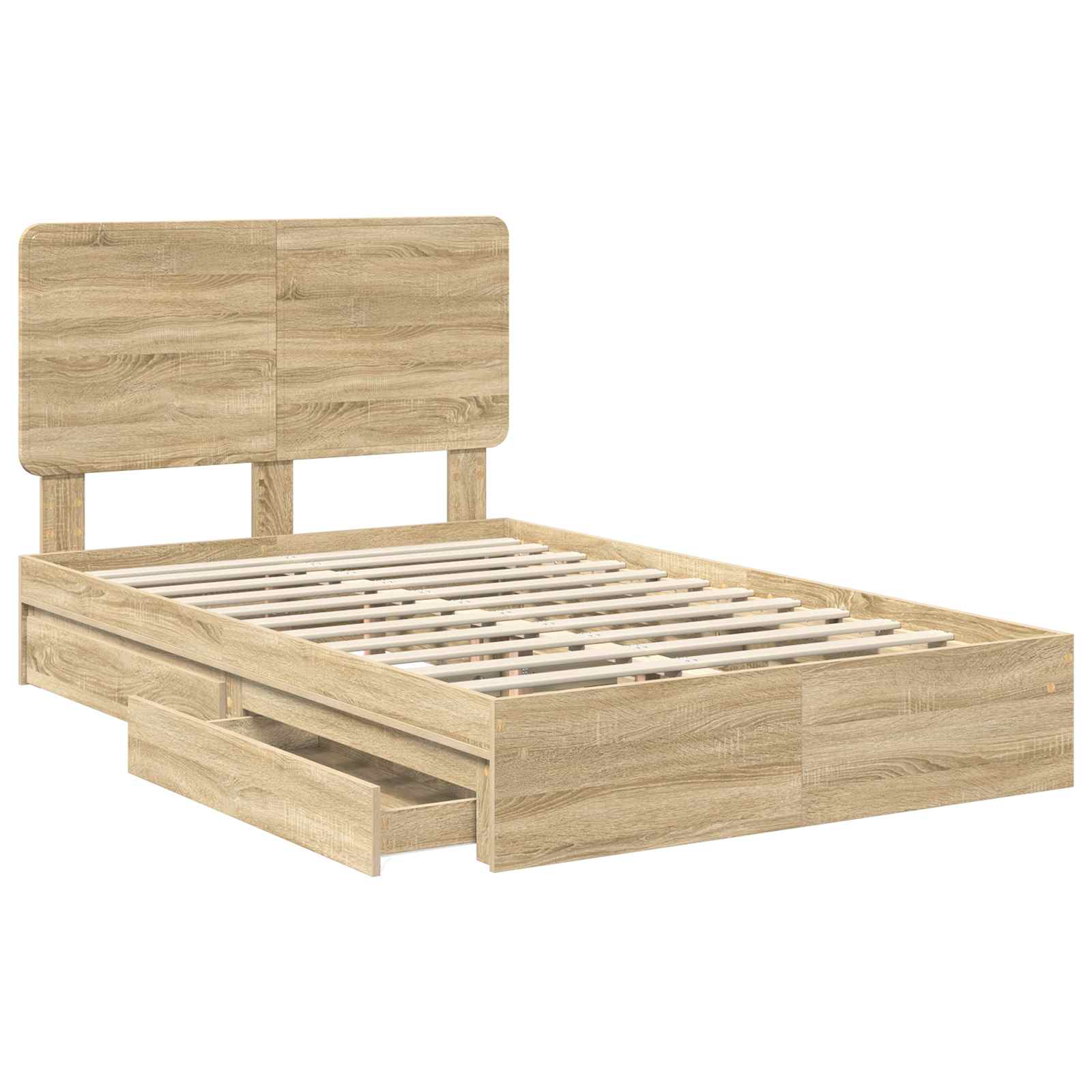 Opslag bed met lade Sonoma Eiken 135 x 190 cm Bewerkt hout | luizaXL | Dé meubelwinkel voor elk interieur Opslag bed met lade Sonoma Eiken 135 x 190 cm Bewerkt hout - Afbeelding 5