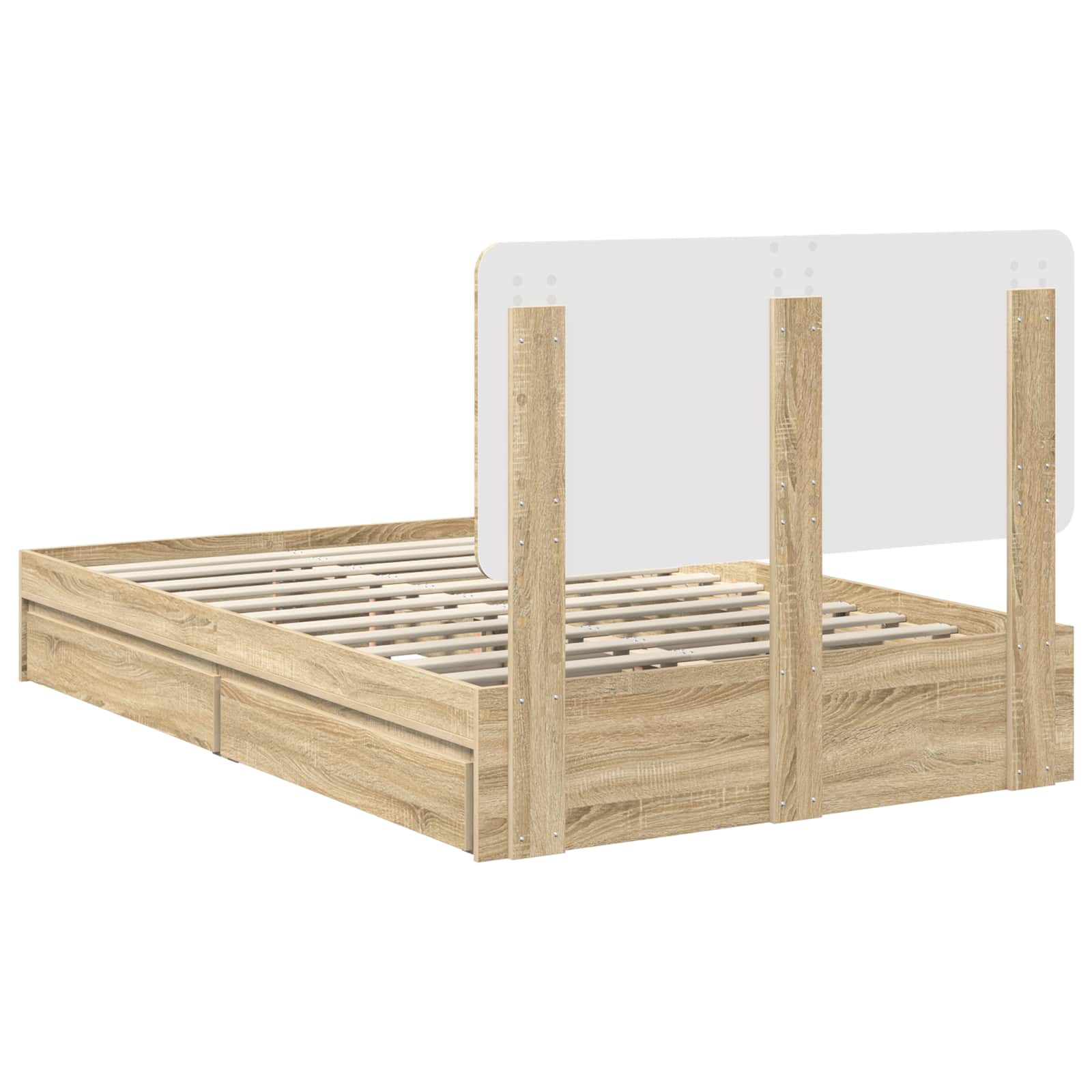 Opslag bed met lade Sonoma Eiken 135 x 190 cm Bewerkt hout | luizaXL | Dé meubelwinkel voor elk interieur Opslag bed met lade Sonoma Eiken 135 x 190 cm Bewerkt hout - Afbeelding 10