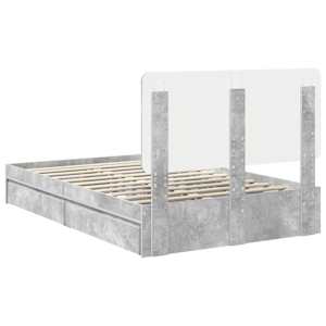 Postel s úložným prostorem s čelo Betonově šedá 135 x 190 cm - obrázek 10