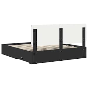 Rám postele s čelo Černá 200 x 200 cm kompozitní dřevo - obrázek 10