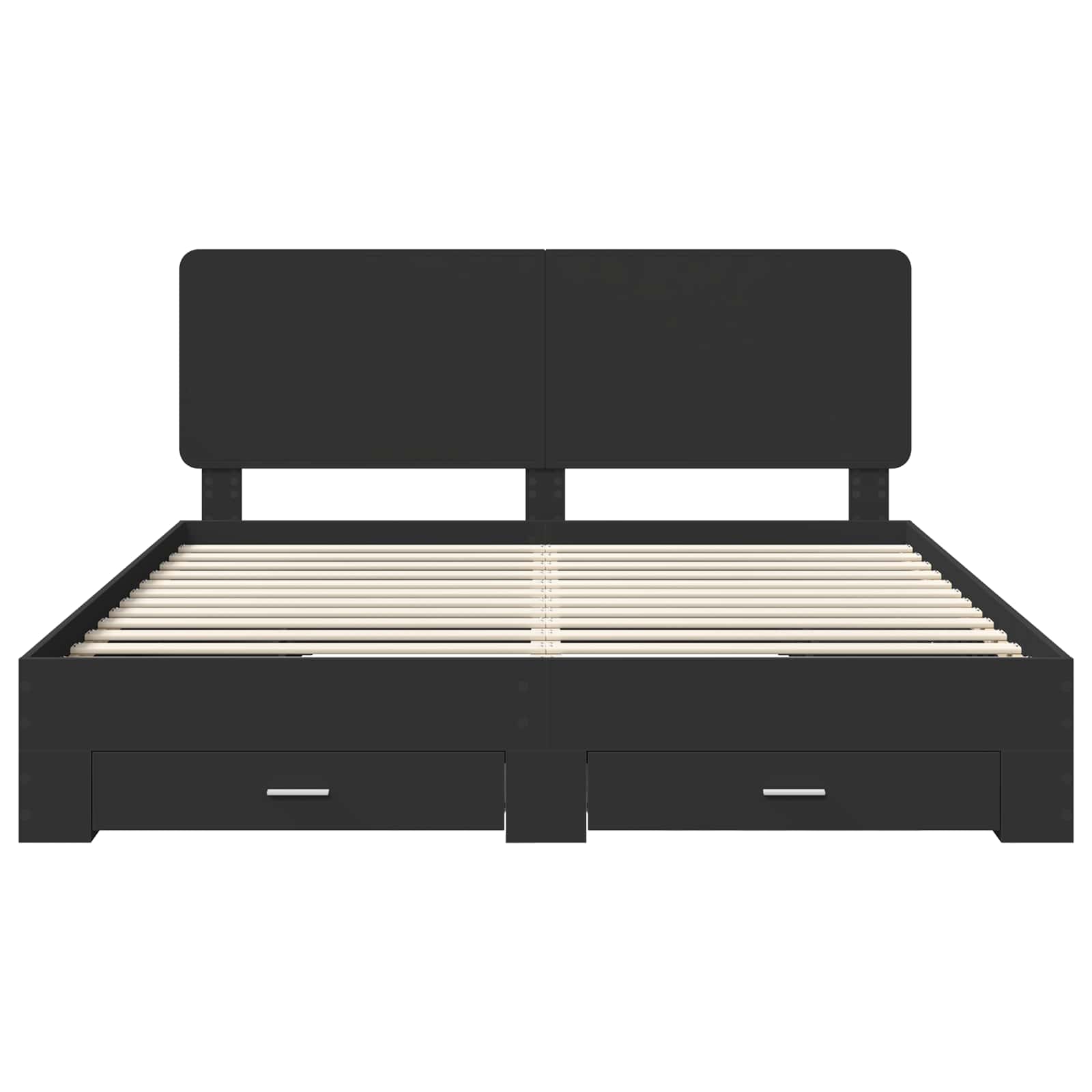 Voodi raam peaga sahtliga Must 200 x 200 cm Tehispuit 8 Kõik vajalik sinu aeda ja koju! Voodi raam peaga sahtliga Must 200 x 200 cm Tehispuit - Image 8