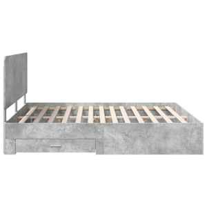Rám postele s čelo Betonově šedá 200 x 200 cm kompozitní dřevo - obrázek 9