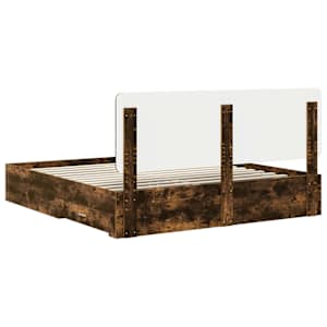 Rám postele s čelo Kouřový dub 200 x 200 cm kompozitní dřevo - obrázek 10
