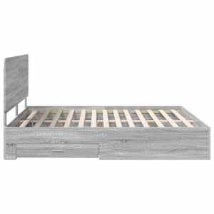 Rám postele s čelo Šedá Sonoma 200 x 200 cm kompozitní dřevo - obrázek 9