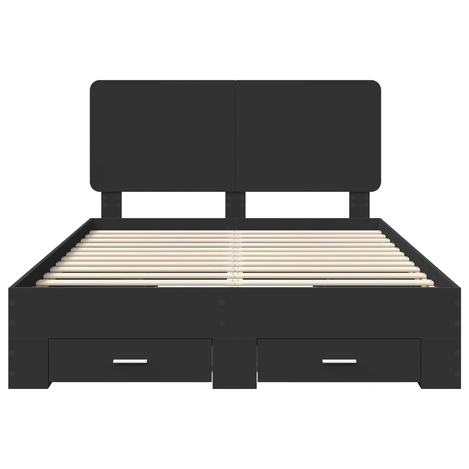 Voodi raam peaga sahtliga Must 150 x 200 cm Tehispuit 8 Kõik vajalik sinu aeda ja koju! Voodi raam peaga sahtliga Must 150 x 200 cm Tehispuit - Image 8