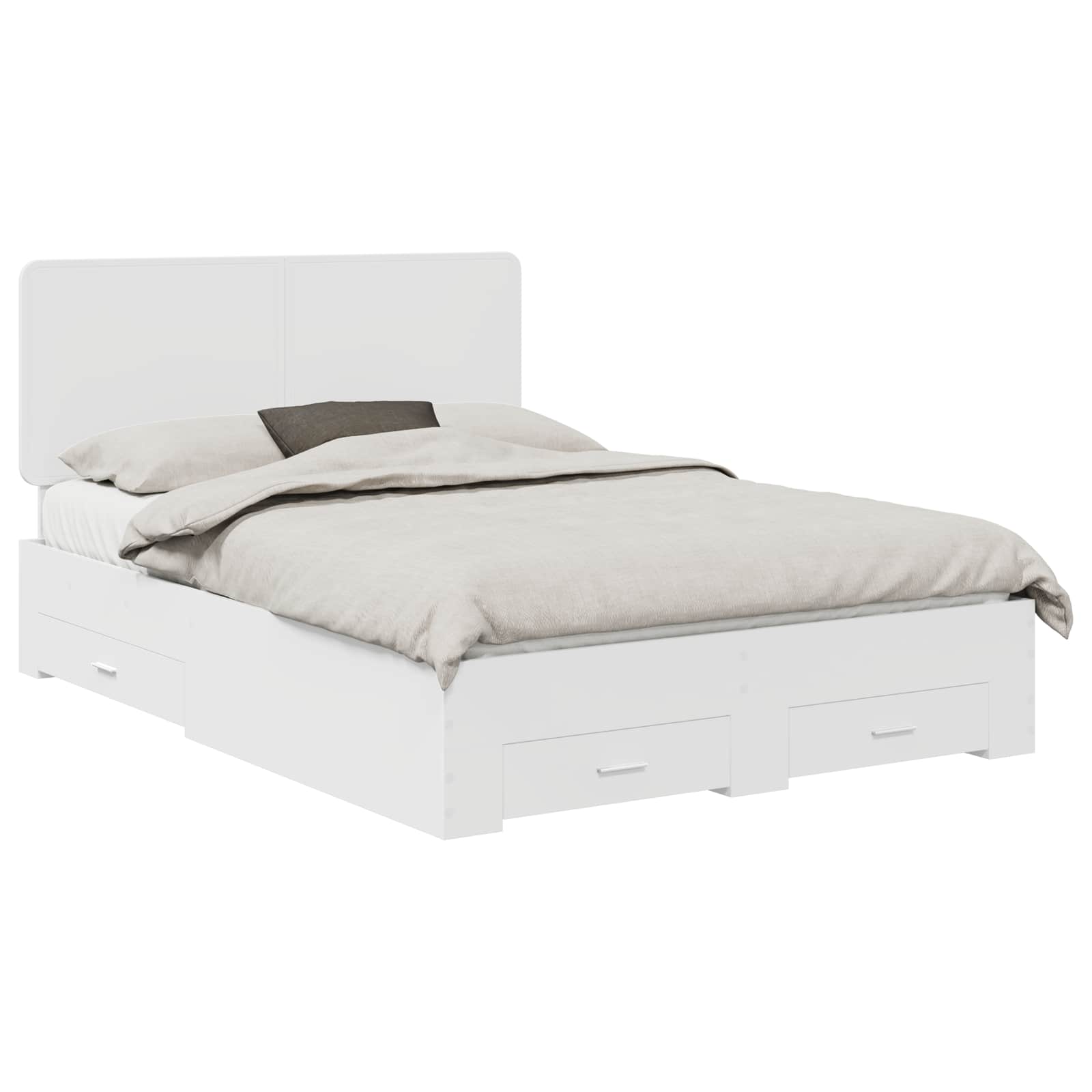 vidaXL Bedframe met lade met hoofdeinde Wit 140 x 190 cm Bewerkt hout, foto 3