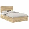 vidaXL Voodi raam sahtliga peaga Sonoma tamm 120 x 200 cm Tehispuit