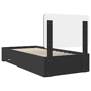 Rám postele s čelo Černá 100 x 200 cm kompozitní dřevo - obrázek 9
