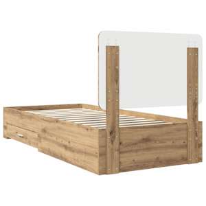 Rám postele s čelo Artisanový dub 100 x 200 cm kompozitní dřevo - obrázek 9