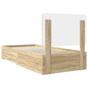 Rám postele s čelo Sonoma dub 90 x 190 cm kompozitní dřevo - obrázek 9