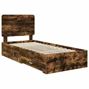 Rám postele s čelo Kouřový dub 90 x 190 cm kompozitní dřevo - obrázek 4