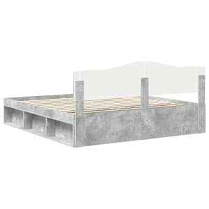 Rám postele s čelo Beton 200 x 200 cm Masivní borové dřevo - obrázek 9